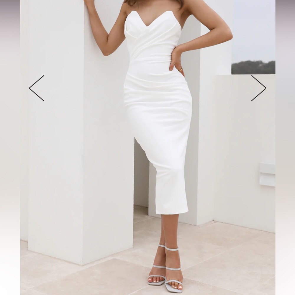 Hello Molly white strapless dress